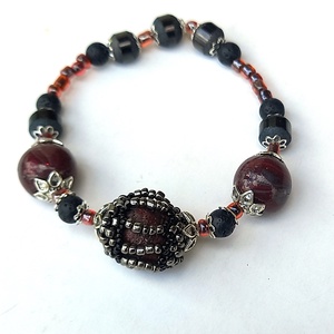 Cool summer! - Lucrezia Borgia Dark gumis karkötő polymer gyöngyökből - ékszer - karkötő - ásványkarkötő - Meska.hu