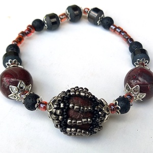Cool summer! - Lucrezia Borgia Dark gumis karkötő polymer gyöngyökből - ékszer - karkötő - ásványkarkötő - Meska.hu