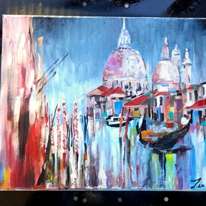 Lasciatemi cantare akrilfestmény sima fehér feszített vásznon, 25x30, keret nélkül - művészet - festmény - akril - Meska.hu