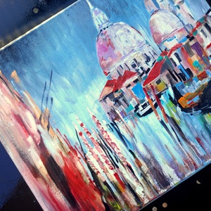 Lasciatemi cantare akrilfestmény sima fehér feszített vásznon, 25x30, keret nélkül - művészet - festmény - akril - Meska.hu