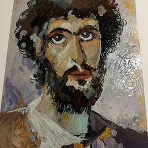 Modern Fayum portré viaszfestmény keret nélkül A4-es - művészet - festmény - festmény vegyes technika - Meska.hu