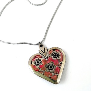 Teljes szívemből Valentin napi szív medál kígyóláncon - ékszer - nyaklánc - medálos nyaklánc - Meska.hu