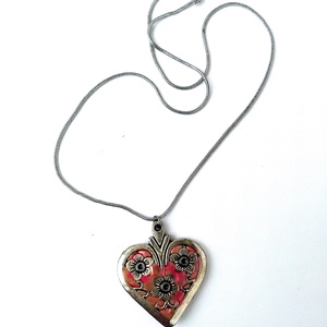 Teljes szívemből Valentin napi szív medál kígyóláncon - ékszer - nyaklánc - medálos nyaklánc - Meska.hu