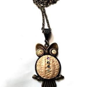 Owl I Need Is U Ceralun Bagoly medálalapos lánc Swarovski strasszokkal - ékszer - nyaklánc - medálos nyaklánc - Meska.hu