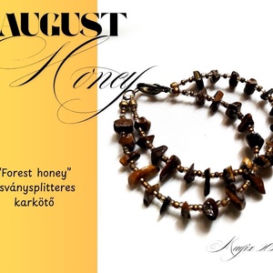 Forest honey ásványsplitteres karkötő, kétszálas, Ékszer, Karkötő, Ásványkarkötő, Ékszerkészítés, Gyöngyfűzés, gyöngyhímzés, MESKA