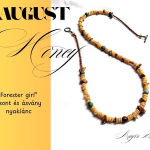 Forester girl csont és ásvány nyaklánc, félhosszú, Ékszer, Nyaklánc, Gyöngyös nyaklánc, Ékszerkészítés, MESKA