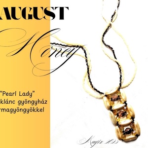 Pearl Lady nyaklánc gyöngyház formagyöngyökkel, hosszú - Meska.hu