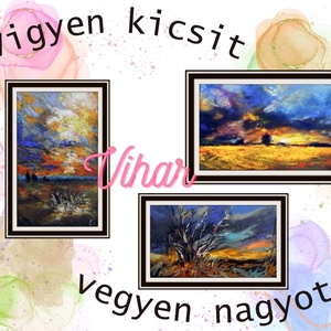 Vigyen kicsit, vegyen nagyot! - Vihar témájú miniatűr pasztell festmények keret nélkül, valamint rendelésre más formátum, Művészet, Festmény, Pasztell, Festészet, MESKA