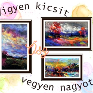 Vigyen kicsit, vegyen nagyot! - Ősz témájú miniatűr pasztell festmények keret nélkül, valamint rendelésre más formátum, Művészet, Festmény, Pasztell, Festészet, MESKA