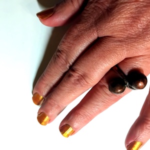 Golyós gyűrű, vörösréz, 16,5-17 mm belső átmérővel - ékszer - gyűrű - kerek gyűrű - Meska.hu