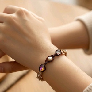 Új év evil eye karkötők rózsaszín árnyalatok, megrendelésre - ékszer - karkötő - gyöngyös karkötő - Meska.hu