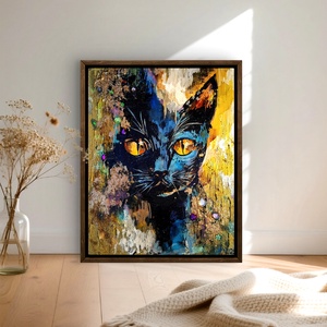 Lucifer mixed media aranyfóliás akril festmény feszített vásznon, 20x30, keret nélkül - művészet - festmény - festmény vegyes technika - Meska.hu