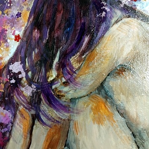 Depresszió mixed media metálfóliás akril festmény feszített vásznon, 30x40, keret nélkül - művészet - festmény - festmény vegyes technika - Meska.hu