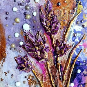 Sásliliom szoborkép paszpartukartonon, keret nélkül, kb. 20x30 - művészet - festmény - festmény vegyes technika - Meska.hu