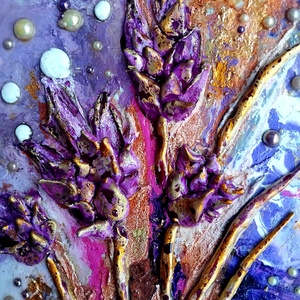 Sásliliom szoborkép paszpartukartonon, keret nélkül, kb. 20x30 - művészet - festmény - festmény vegyes technika - Meska.hu