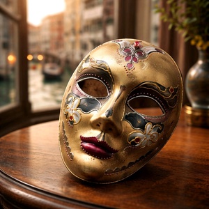 Velencei álarc Napasszony, kézzel festett papírmaszk, dísz, hordható, felnőtt - ruha & divat - jelmez & álarc - álarc - Meska.hu