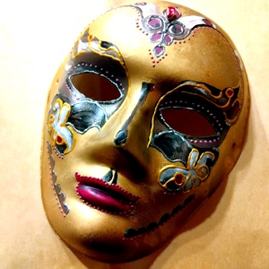 Velencei álarc Napasszony, kézzel festett papírmaszk, dísz, hordható, felnőtt - Meska.hu