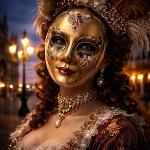 Velencei álarc Napasszony, kézzel festett papírmaszk, dísz, hordható, felnőtt - ruha & divat - jelmez & álarc - álarc - Meska.hu