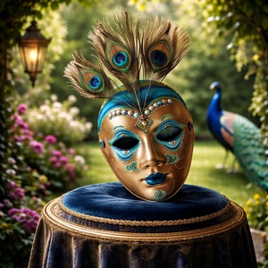 Velencei álarc Pávaszem, kézzel festett papírmaszk, dísz, hordható, felnőtt - ruha & divat - jelmez & álarc - álarc - Meska.hu