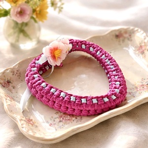 Tavaszváró kis kosárkák Cherry Blossom horgolt kosárka húsvétra, tojásnak, csokitojásnak - Meska.hu