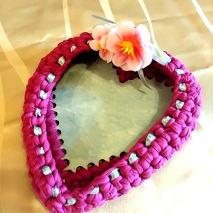 Tavaszváró kis kosárkák Cherry Blossom horgolt kosárka húsvétra, tojásnak, csokitojásnak - ünnepi díszek, dekorációk - húsvéti díszek és dekorációk - húsvéti kosár - Meska.hu