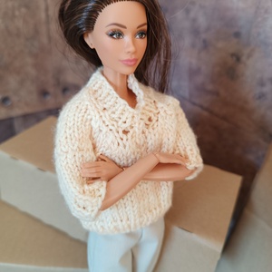 My B doll sweater 25/12 - pulcsi kötésminta - diy (csináld magad) - szabásminta, útmutató - kötésminták - Meska.hu