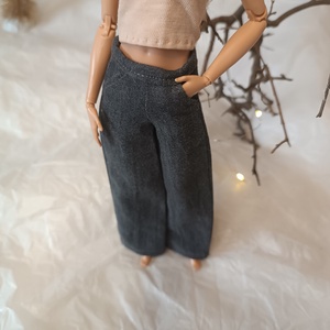 Bő szárú nadrág Barbie babára  - játék & sport - baba & babaház - barbie ruhák - Meska.hu