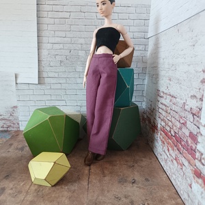 Bő szárú nadrág Barbie babára , Játék & Sport, Baba & babaház, Barbie ruhák, Varrás, MESKA