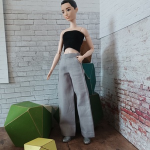 Bő szárú nadrág Barbie babára  - játék & sport - baba & babaház - barbie ruhák - Meska.hu
