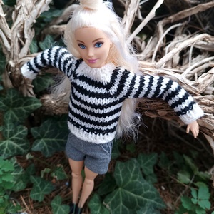 Barbie kötött pulcsi  - játék & sport - baba & babaház - barbie ruhák - Meska.hu