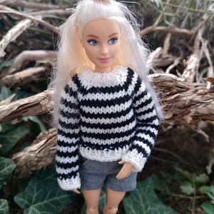 Barbie kötött pulcsi  - játék & sport - baba & babaház - barbie ruhák - Meska.hu