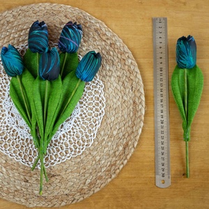 Textil tulipáncsokor  5 szál kézzel készült pamutvászon virág, tartós lakásdekoráció és ajándék - otthon & életmód - dekoráció - virágdísz és tartó - csokor & virágdísz - Meska.hu