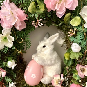 Pasztell-fehér nyuszis kopogtató, ajtódísz - otthon & életmód - dekoráció - ajtó- és ablak dekoráció - ajtódísz & kopogtató - Meska.hu