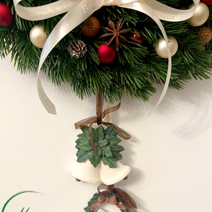 Karácsonyi ajtódísz, kopogtató hintalóval - karácsony - karácsonyi lakásdekoráció - karácsonyi ajtódíszek - Meska.hu