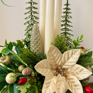 Krém-arany adventi, karácsonyi asztaldísz - karácsony - adventi díszek - adventi asztaldísz - Meska.hu