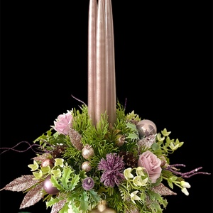 Pasztell rózsaszín, lila adventi, karácsonyi asztaldísz - karácsony - adventi díszek - adventi asztaldísz - Meska.hu