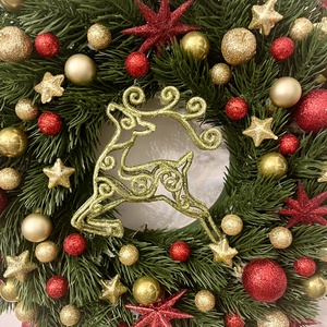 Karácsonyi kopogtató, ajtódísz szarvassal - karácsony - karácsonyi lakásdekoráció - karácsonyi ajtódíszek - Meska.hu