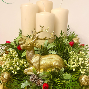 Adventi, karácsonyi asztaldísz szarvassal - karácsony - adventi díszek - adventi asztaldísz - Meska.hu