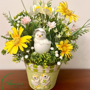 Csibével díszített asztaldísz - Meska.hu