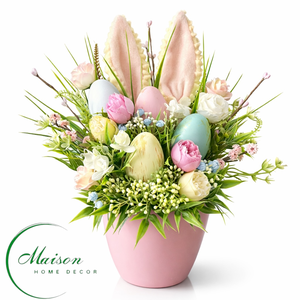 Nyuszifüles asztaldísz, Otthon & Életmód, Dekoráció, Húsvéti asztaldíszek, Virágkötés, MESKA