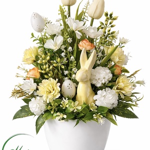 Üde, tavaszi asztaldísz, Ünnepi díszek, dekorációk, Húsvéti díszek és dekorációk, Húsvéti virágos díszek, Virágkötés, MESKA