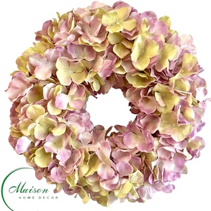 Pasztell hortenzia koszorú, ajtódísz - otthon & életmód - dekoráció - ajtó- és ablak dekoráció - ajtódísz & kopogtató - Meska.hu