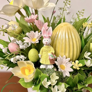 Húsvéti asztaldísz nyuszival, tojással - ünnepi díszek, dekorációk - húsvéti díszek és dekorációk - húsvéti asztaldíszek - Meska.hu