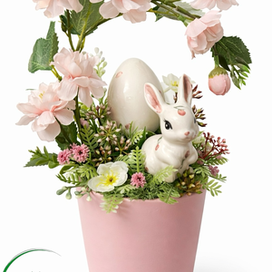 Rózsa nyuszis asztaldísz - Meska.hu