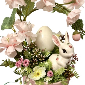 Rózsa nyuszis asztaldísz - ünnepi díszek, dekorációk - húsvéti díszek és dekorációk - húsvéti asztaldíszek - Meska.hu