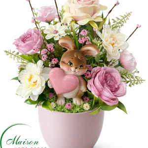 Nyuszi szívvel asztaldísz - ünnepi díszek, dekorációk - húsvéti díszek és dekorációk - húsvéti asztaldíszek - Meska.hu