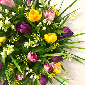 Lila-sárga krókusz ajtódísz, kopogtató - otthon & életmód - dekoráció - ajtó- és ablak dekoráció - ajtódísz & kopogtató - Meska.hu