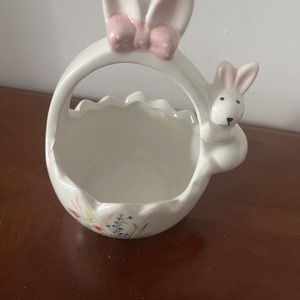 Nyuszis húsvéti kínáló, asztaldísz - ünnepi díszek, dekorációk - húsvéti díszek és dekorációk - húsvéti asztaldíszek - Meska.hu