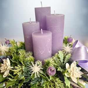 Pasztell lila adventi, karácsonyi asztaldísz - karácsony - adventi díszek - adventi asztaldísz - Meska.hu