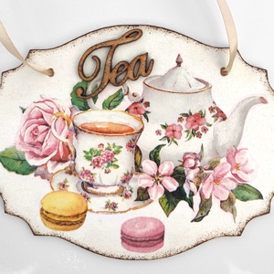 Konyhai díszítő tábla, Otthon & Életmód, Dekoráció, Fali és függő dekoráció, Falra akasztható dekor, Decoupage, transzfer és szalvétatechnika, Festett tárgyak, MESKA